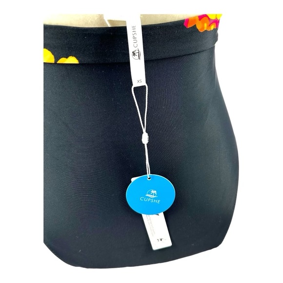 Cupshe | NWT XS Small Black Floral One Piece Swim Suit - Picture 6 of 15